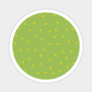 Yellow Polka Dots on Green Background Magnet